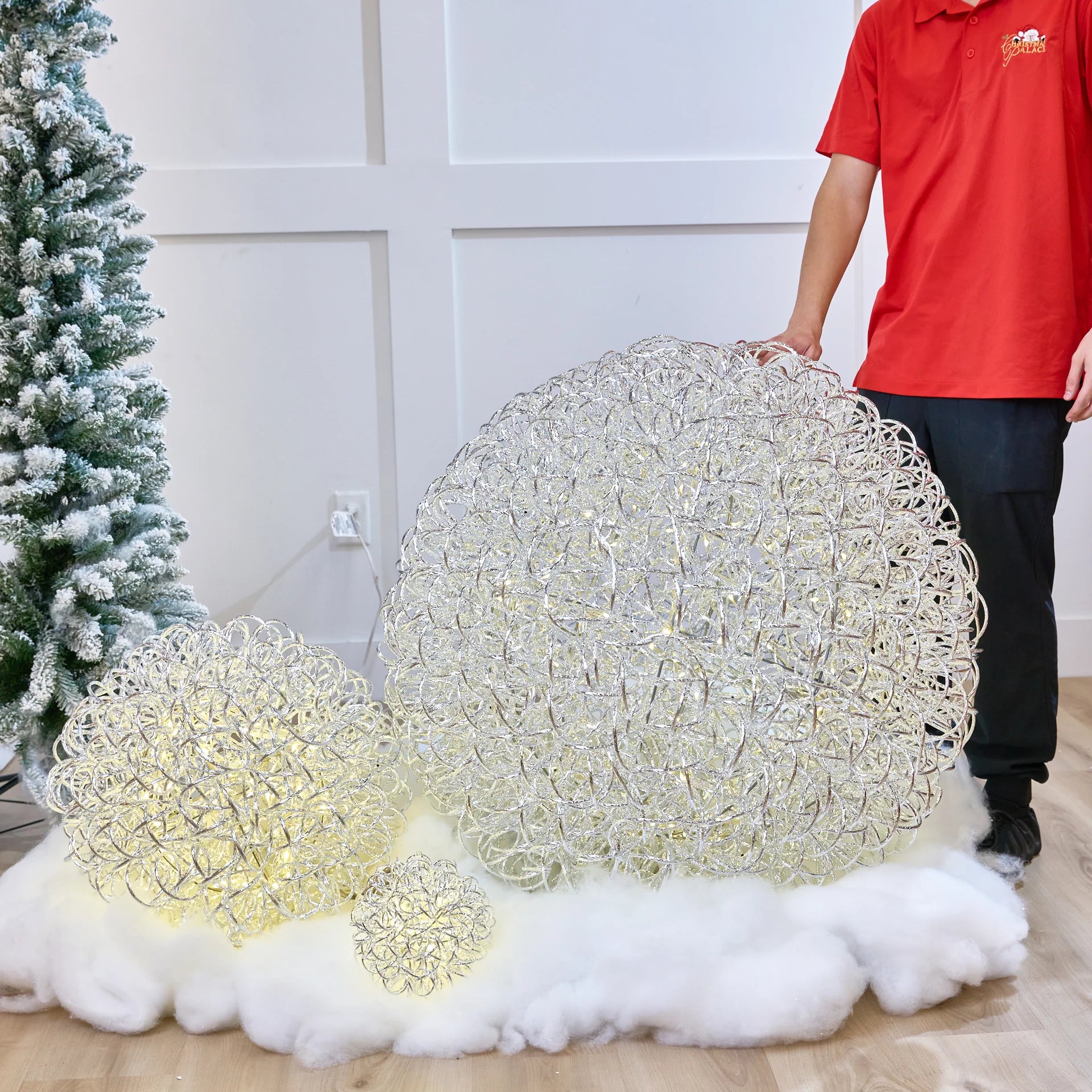 1.6 FT 100 LED Warm White Silver Ball