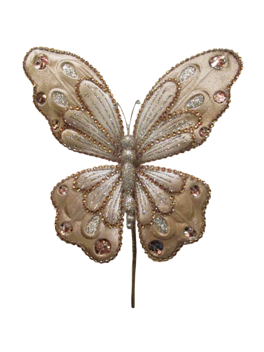 9" Cappucino Glitter Butterfly