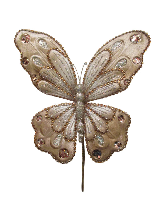 9" Cappucino Glitter Butterfly