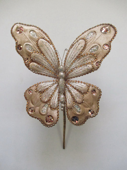9" Cappucino Glitter Butterfly