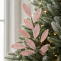 28" Blush Pink Velvet Glitter Poinsettia Spray