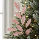 28" Blush Pink Velvet Glitter Poinsettia Spray