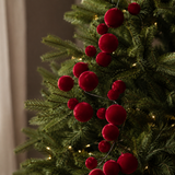 4 FT Burgundy Velvet Ball Garland