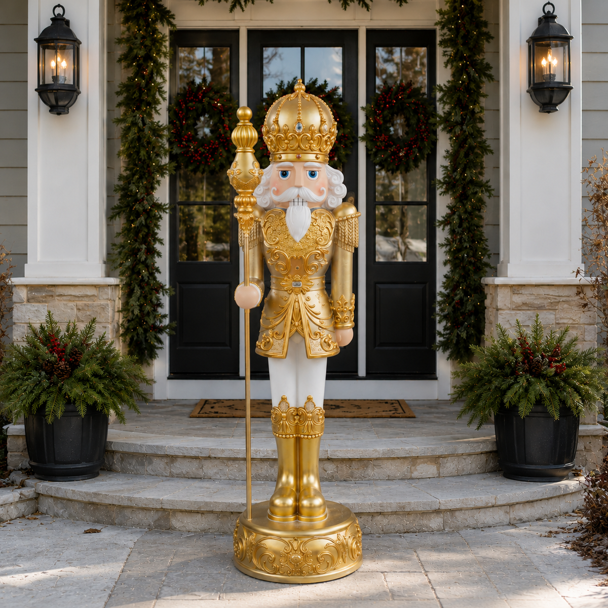 6 FT Gold & White Nutcracker