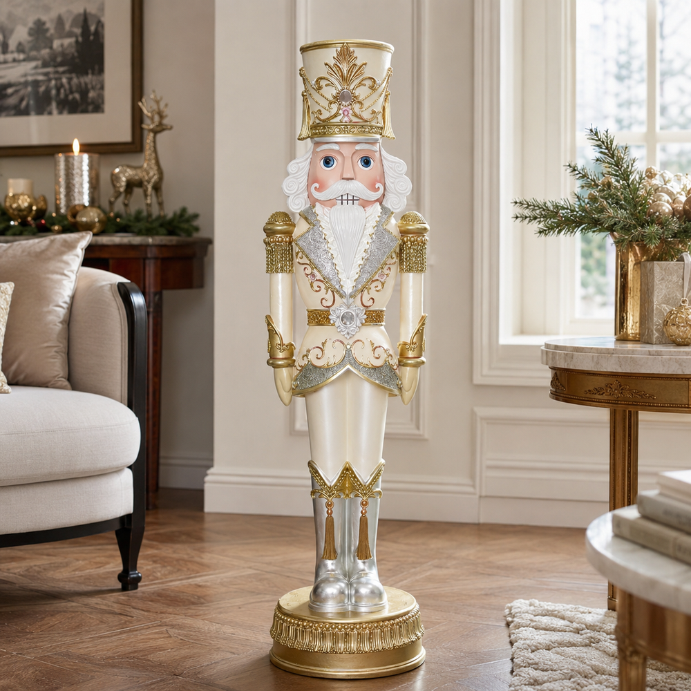 6 FT Gray & Gold Nutcracker