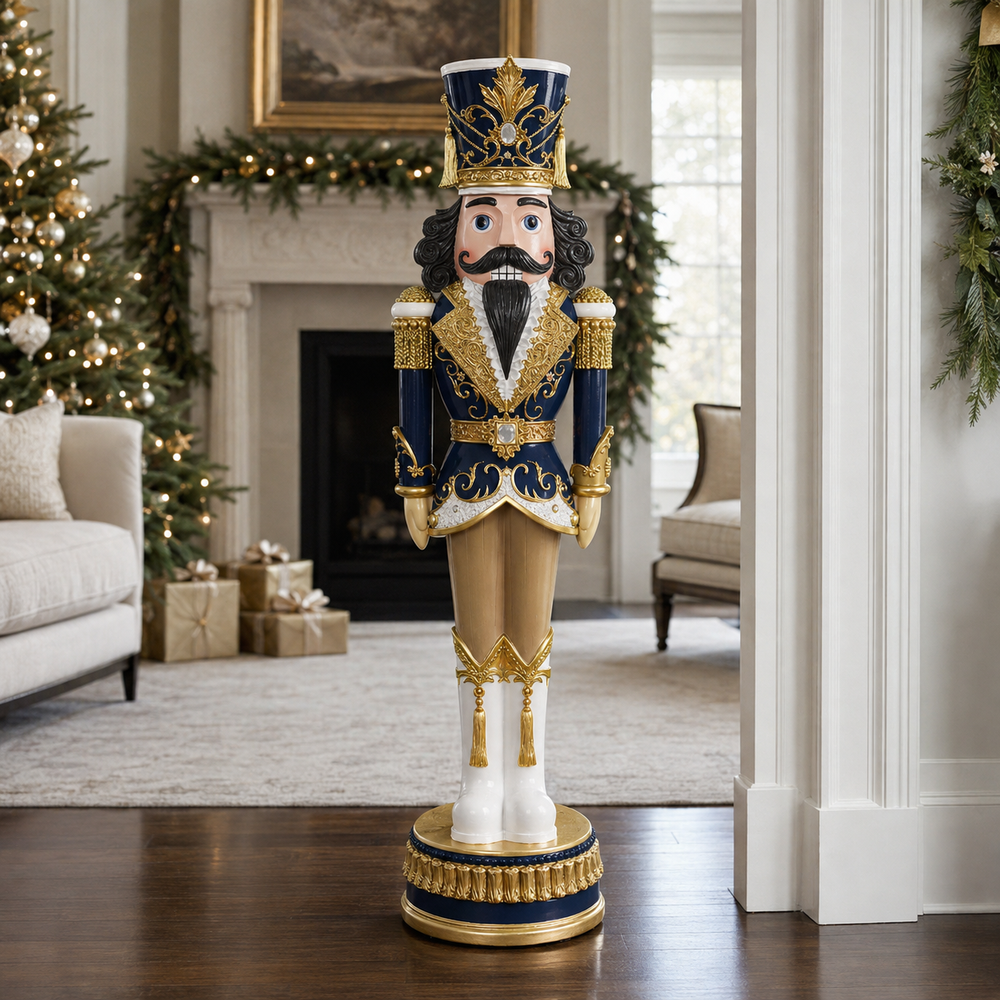 6 FT Blue & Gold Nutcracker