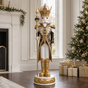 5 FT Black, White & Gold King Nutcracker