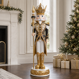 5 FT Black, White & Gold King Nutcracker