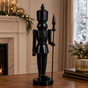 15" Black Nutcracker With Staff
