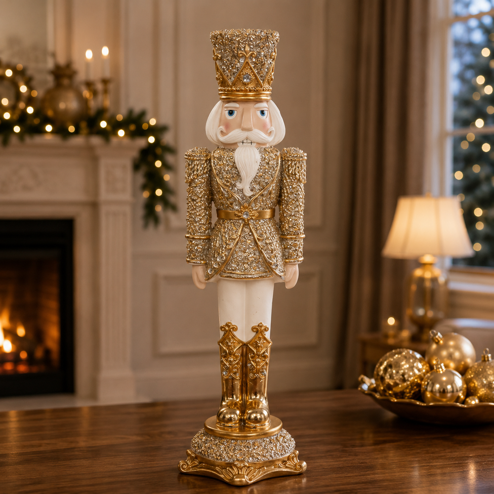 13" Gold Nutcracker On Base