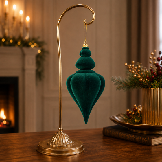 9" Green Velvet Finial