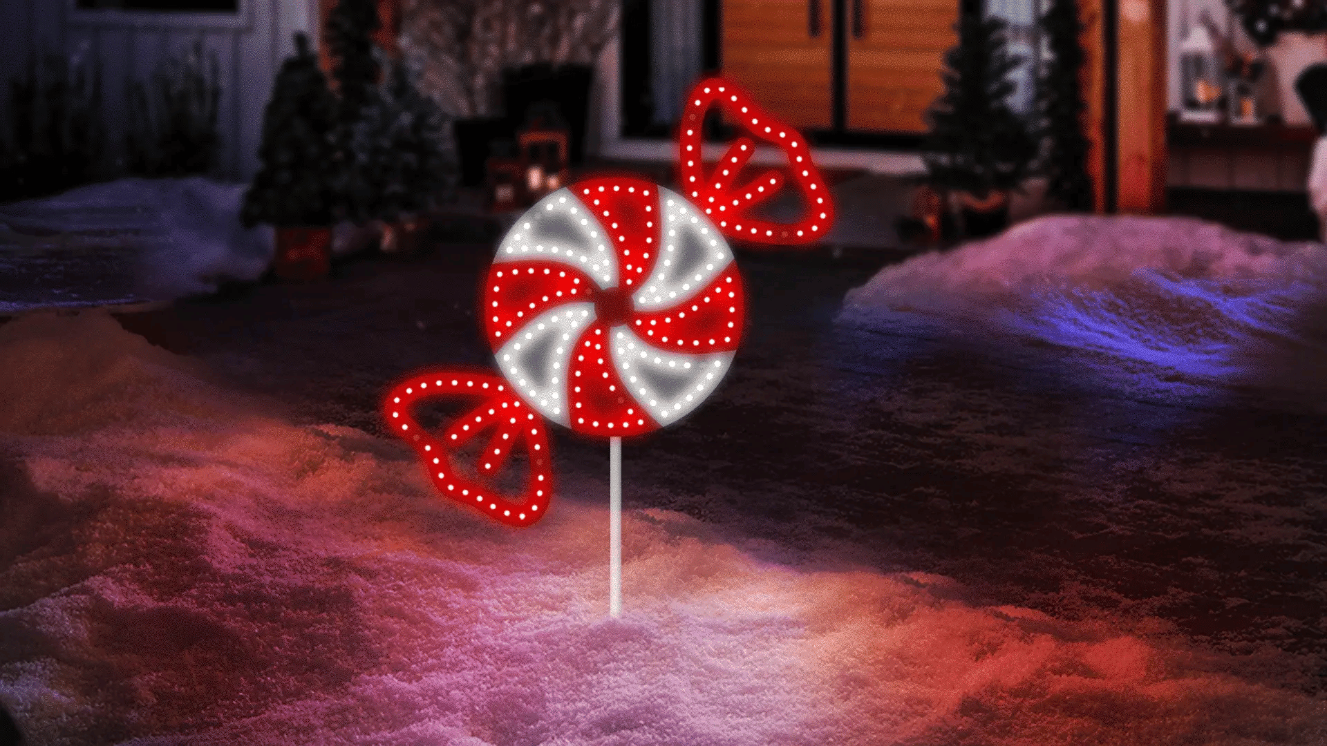 18" 216 LED Pure White Red Peppermint Twinkling Effect