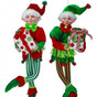17" Red & Green Elves With Presents Ornament Assorted