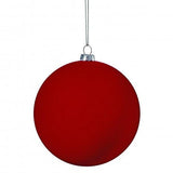 4" Red Velvet Ball Ornament