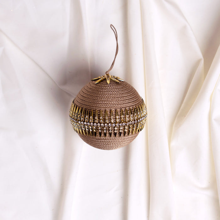Brown Gold Opulence Ornament & Ribbon Bundle