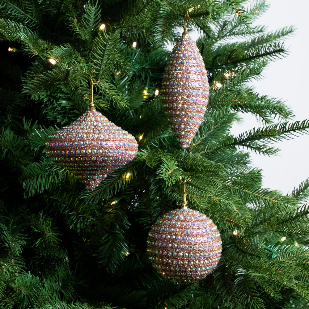 Gold & Pink Shimmering Opulence Ornament & Ribbon Bundle