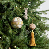 Gold & Ivory Opulence Ornament & Ribbon Bundle