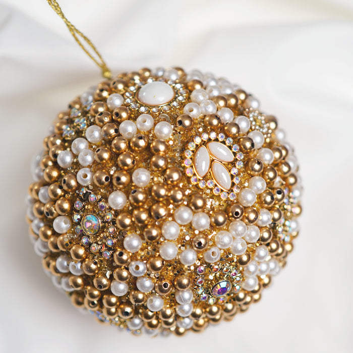 Gold & Pearl Opulence Ornament & Ribbon Bundle