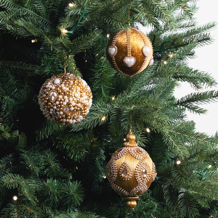Gold & Pearl Opulence Ornament & Ribbon Bundle