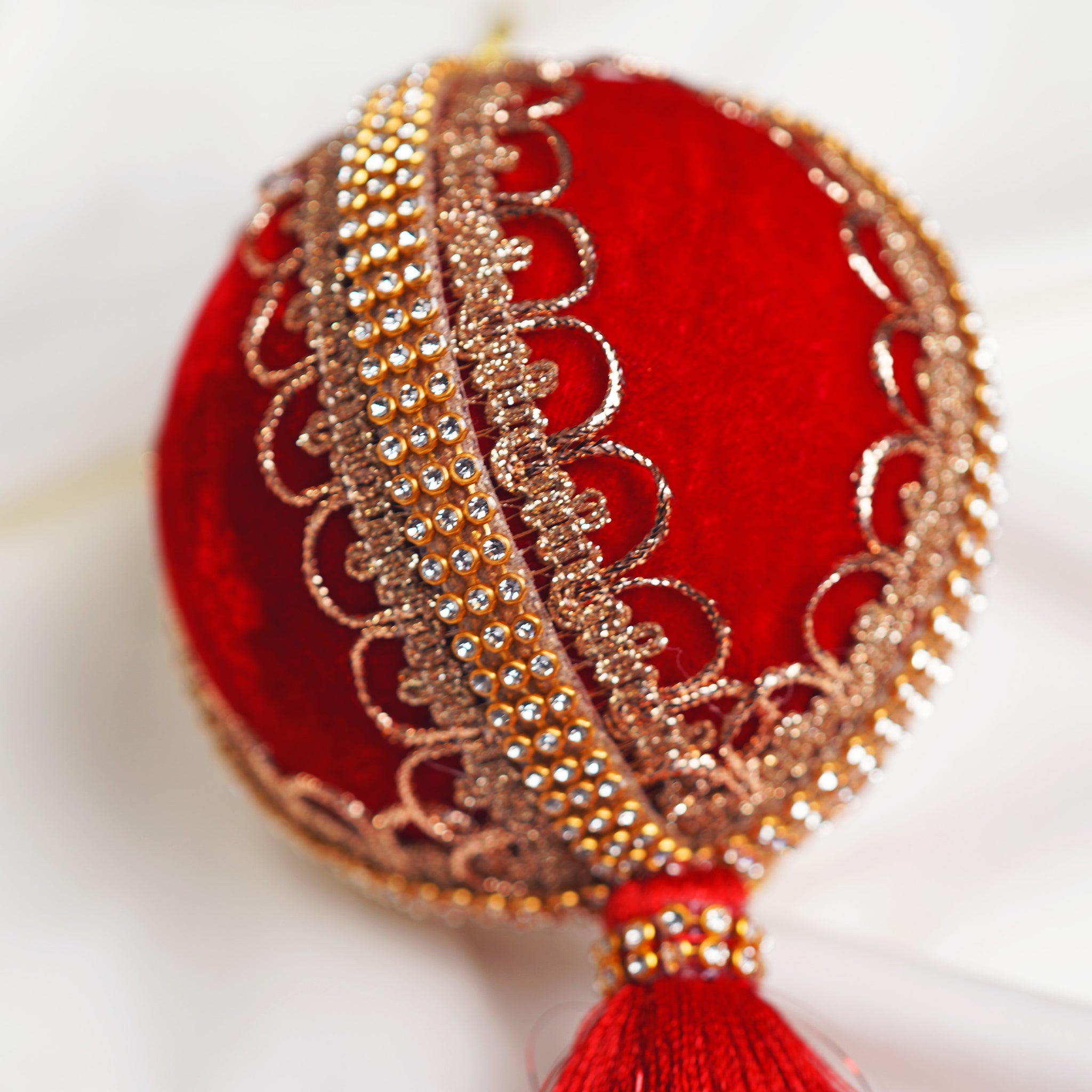 Red & Gold Opulence Ornament & Ribbon Bundle
