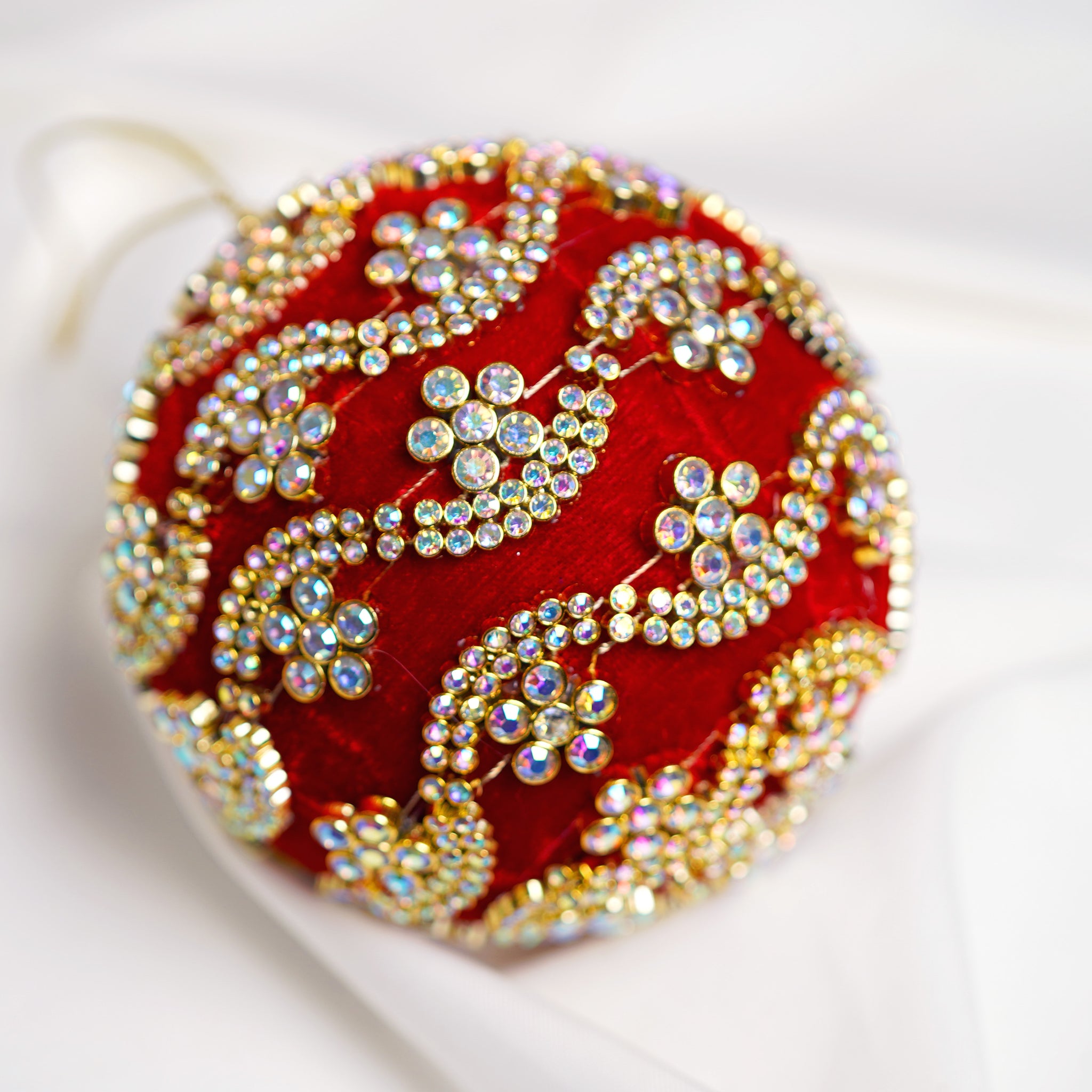 Red & Gold Opulence Ornament & Ribbon Bundle