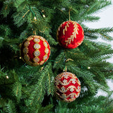 Red & Gold Opulence Ornament & Ribbon Bundle