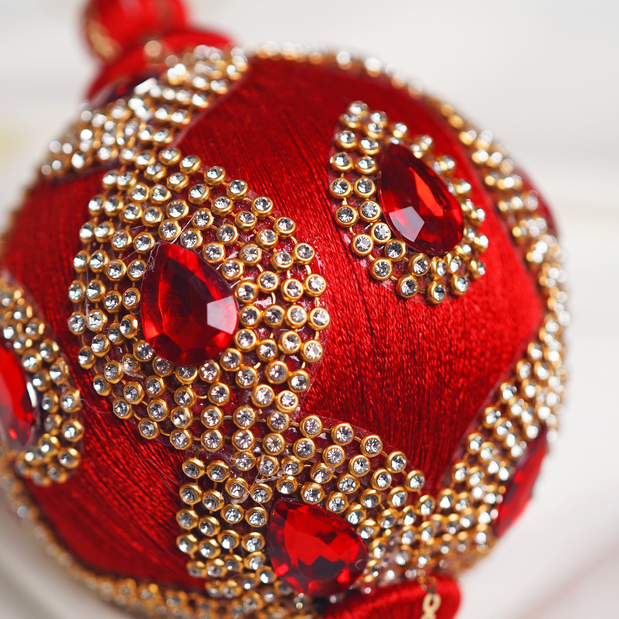 Red & Gold Opulence Ornament & Ribbon Bundle