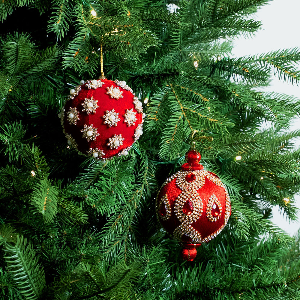 Red & Gold Opulence Ornament & Ribbon Bundle