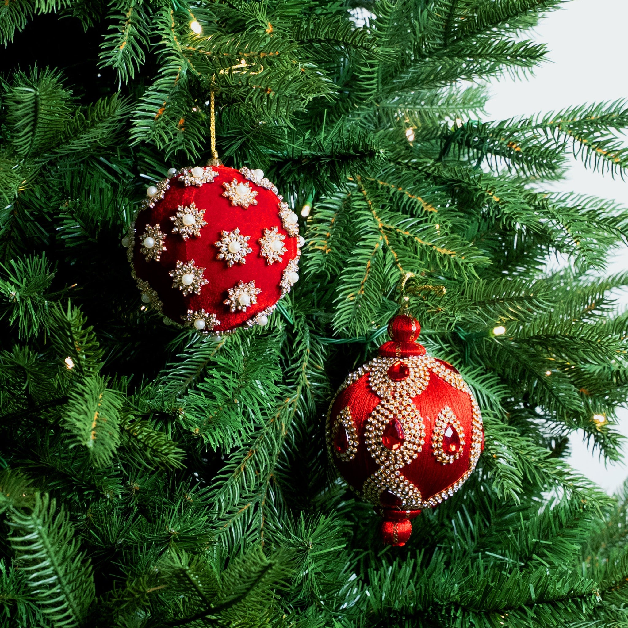 Red & Gold Opulence Ornament & Ribbon Bundle