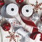Red, White, & Silver Opulence Ornament, Ribbon, & Tree Skirt Bundle