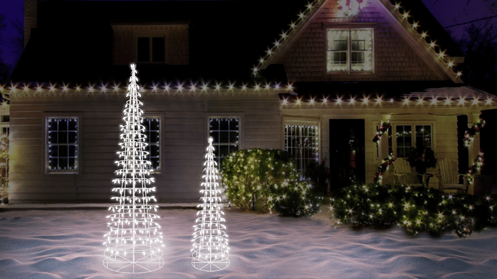4 FT 120 LED Pure White Cone Tree Twinkling Effect