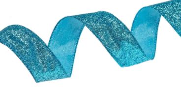1.5" X 10YD Turquoise Glitter Ribbon