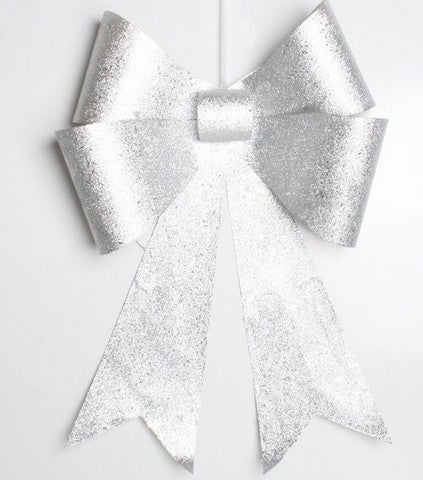 30" Silver Glitter Bow
