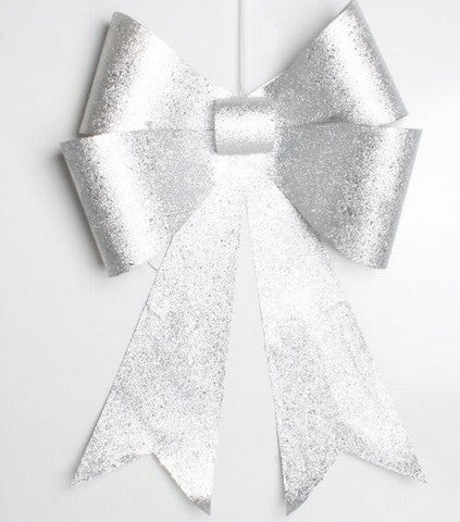 30" Silver Sequin Glitter Bow