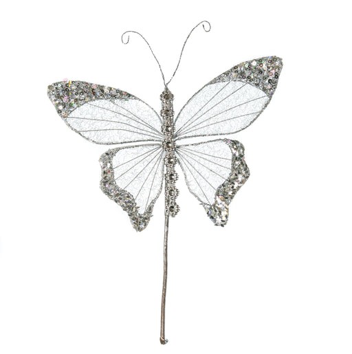 9" Silver Butterfly Pick