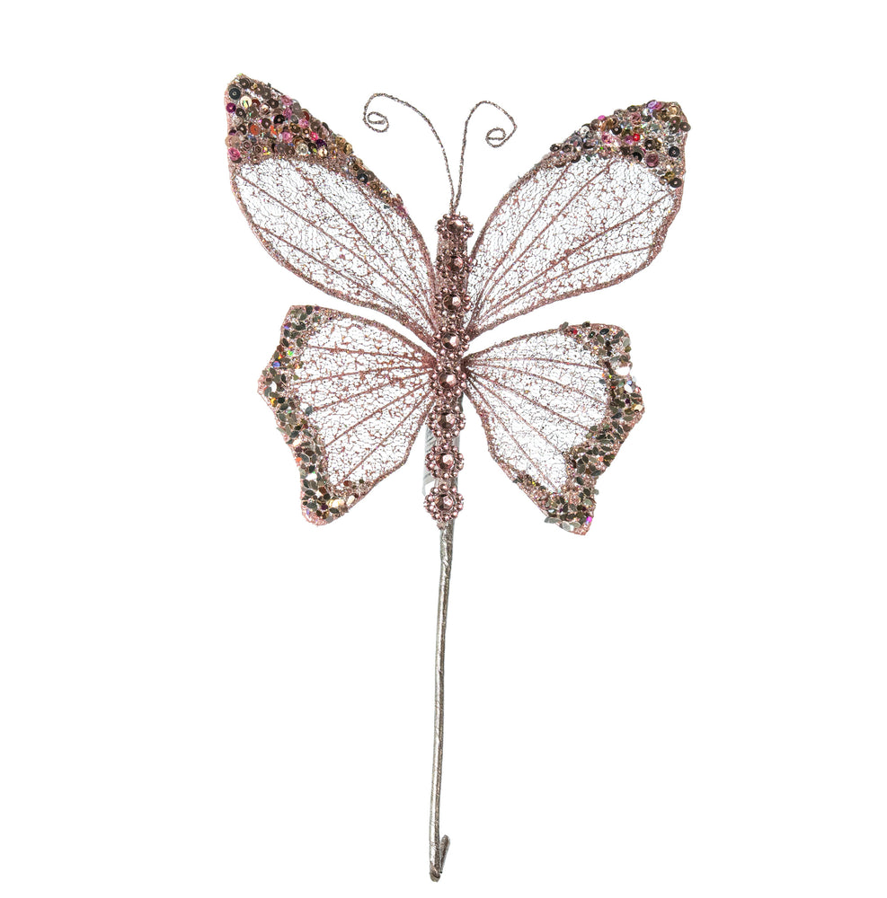 9" Pink Butterfly Pick