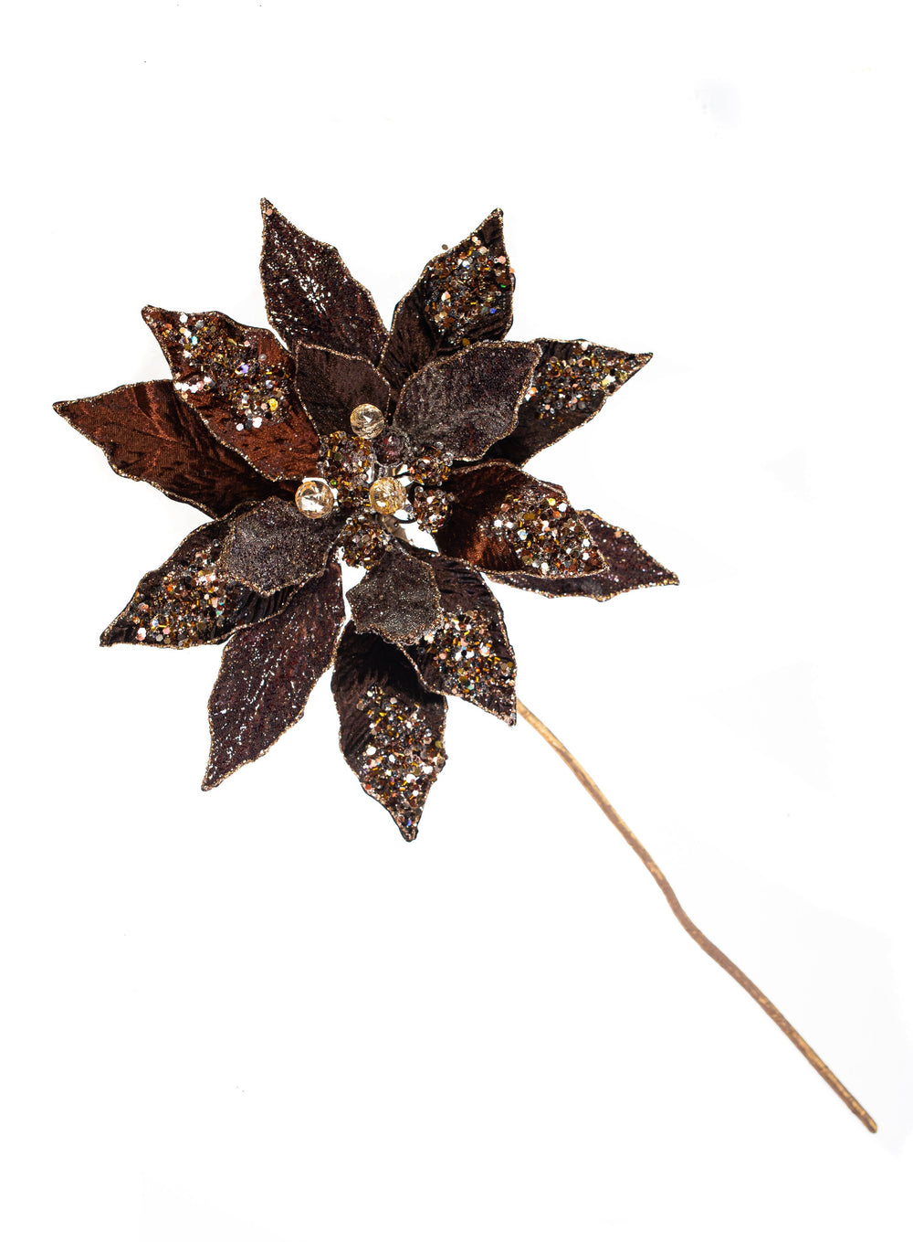 18" Icy Poinsettia Stem