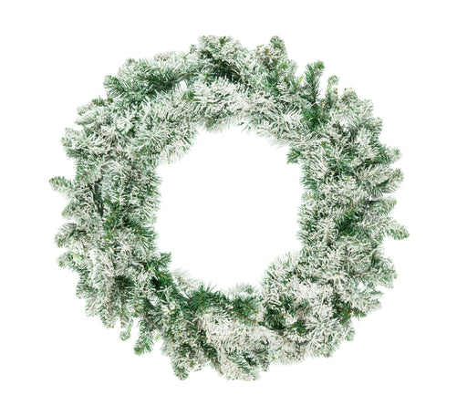 30" Flocked Wreath Unlit